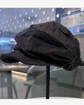 Vintage Linen Blend Oversized Slouchy Newsboy Cap