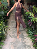 Halter Crop Top: Stretchy, Yoga, Bellydance, Boho, Ritual, Burning Man