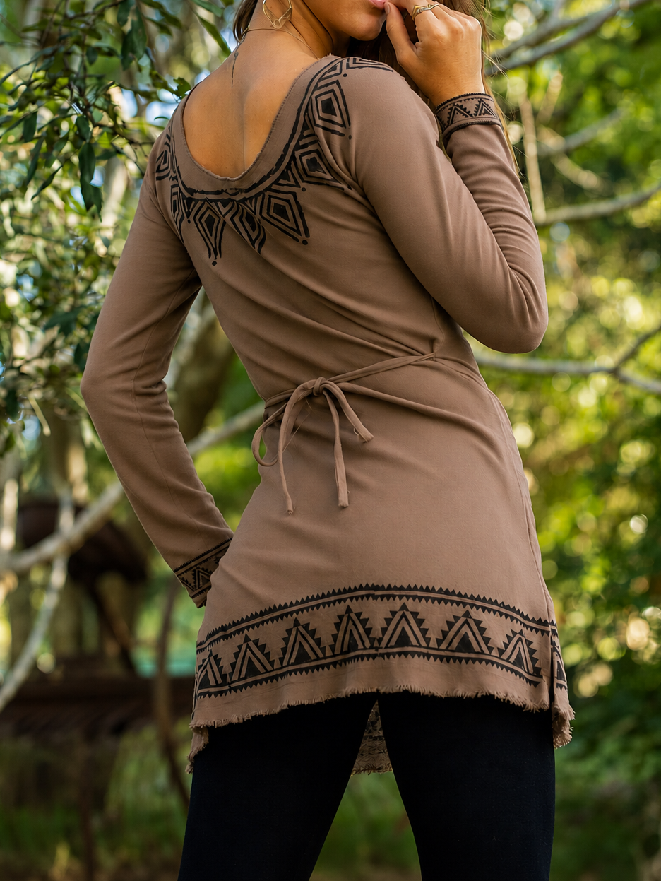 Ethnic Dress, Tribal Clothing, Sexy Short Dress, Boho Fairy Dress, Tribal Long Sleeve Dress