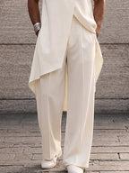 Asymmetrical High Low Hem Longline Sleeveless Top Set