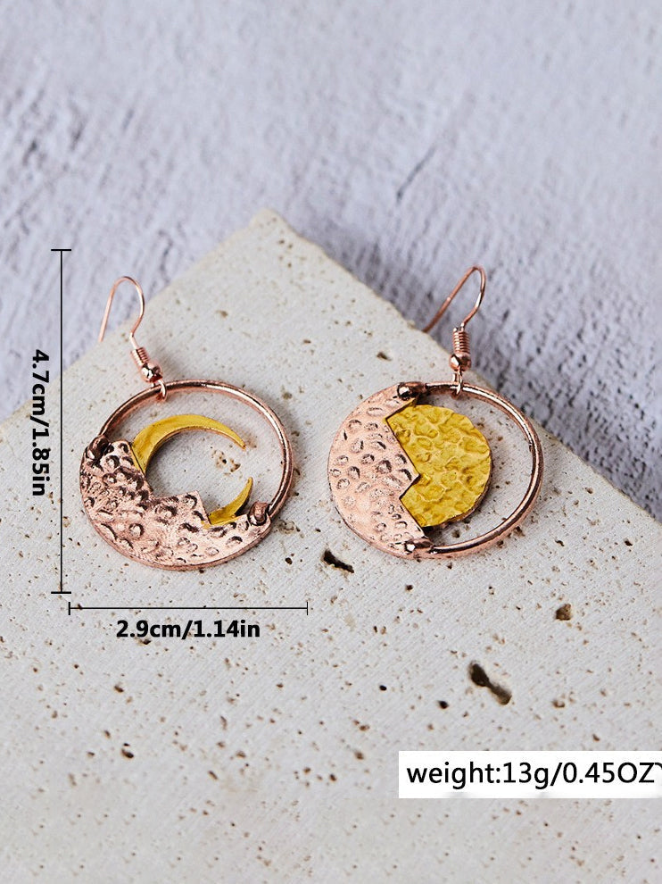 Bohemian Vintage Hollow-Out Moon Drop Earrings