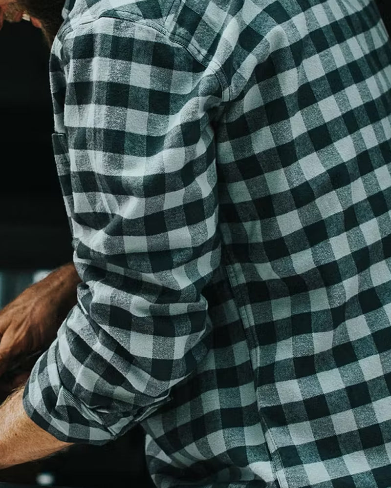 Vintage Black And White Checkered Long-sleeved Shirt