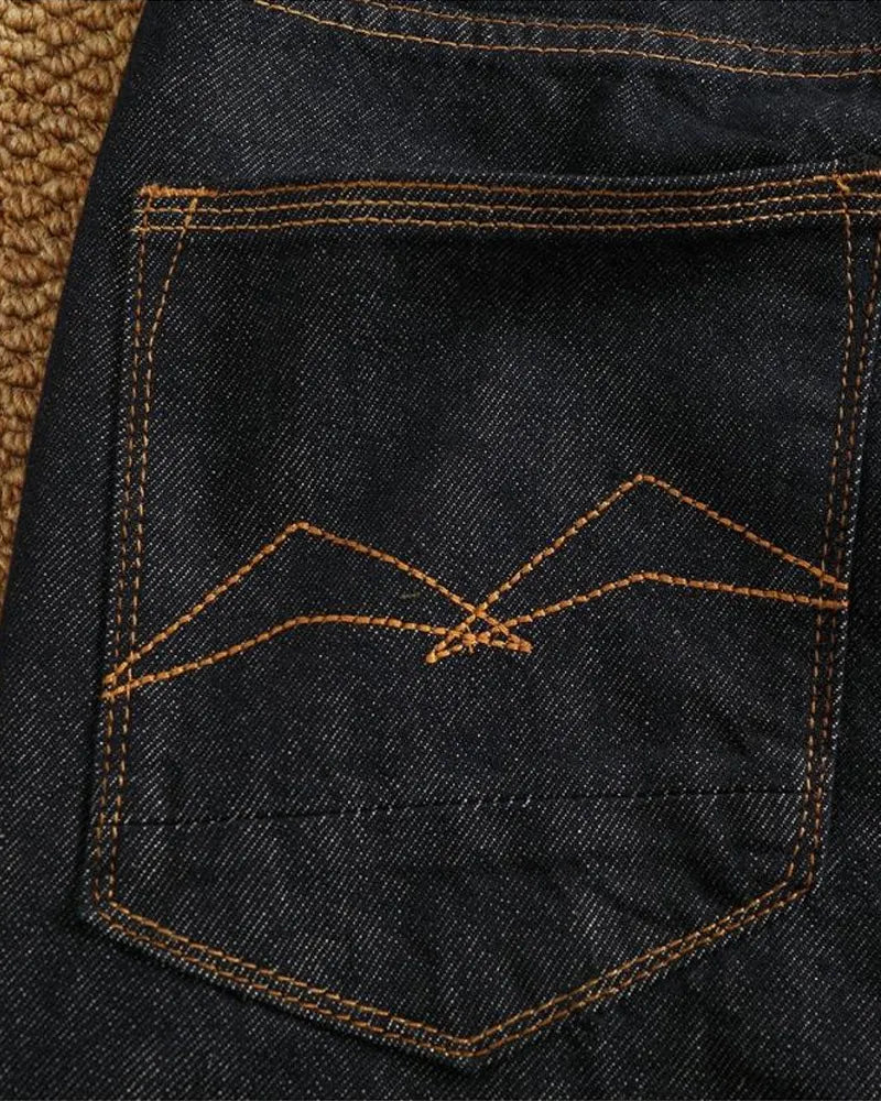 Vintage Raw Indigo Multi-Panel Cargo Straight Leg Denim Jeans