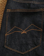 Vintage Raw Indigo Multi-Panel Cargo Straight Leg Denim Jeans