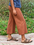 Vintage High-Waist Cropped Wide Leg Pants