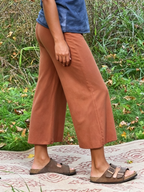 Vintage High-Waist Cropped Wide Leg Pants