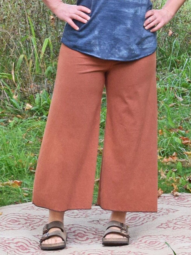 Vintage High-Waist Cropped Wide Leg Pants