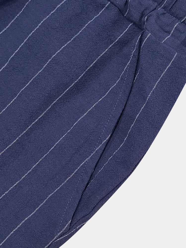 Comfort Cotton Stripe Shirt Shorts Set