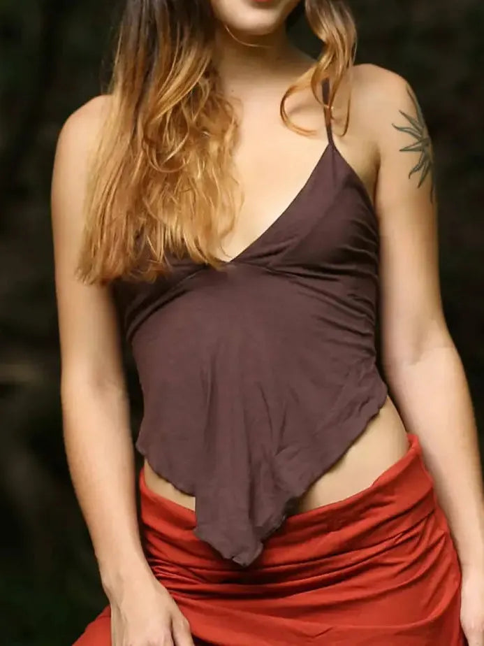 Fairy Festival Backless Strappy Top, Tribal Boho Clothing, Yoga Pixie Burning Man Hippie Outfit