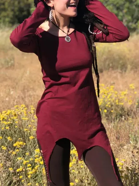 Long Sleeve Pixie Pointy Top - Cotton Boho Festival Top