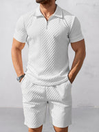 Trendy Textured Polo Shorts Outfit