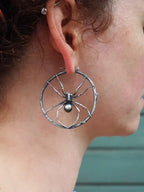 Vintage Statement Round Spider Earrings
