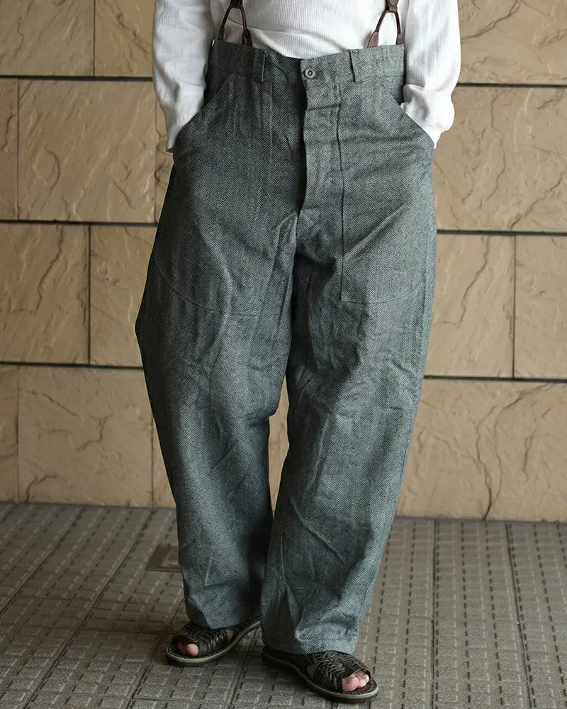Retro Dark Gray Loose-fitting Cargo Pants