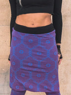 Festival Boho Overlay Skirt with Sacred Geometry allover Pattern Printed