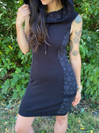 Organic Cotton Cowl Hooded Dress with Pockets