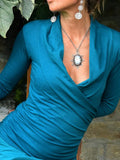 Yoga Wrap Top with Long Sleeves, Women's Blouse with Cowl, Alternative Clothing