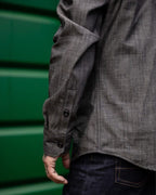 Vintage Dark Gray Textured Long-sleeved Cargo Shirt