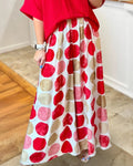 Watercolor Polka Dot Flared Skirt Pants