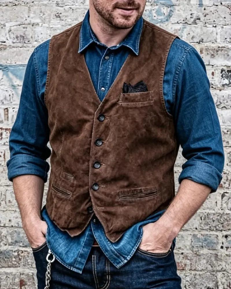 Vintage Brown Suede Vest