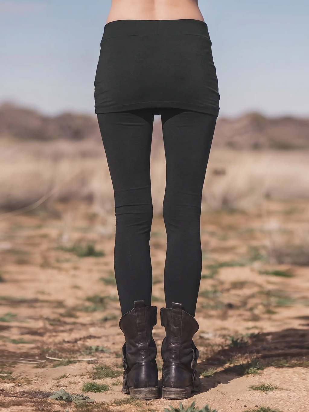 Faux Two-Piece Skirt Integrated Slim Fit Leggings