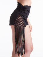 Macrame Fringe Shorts, Festival Dancewear