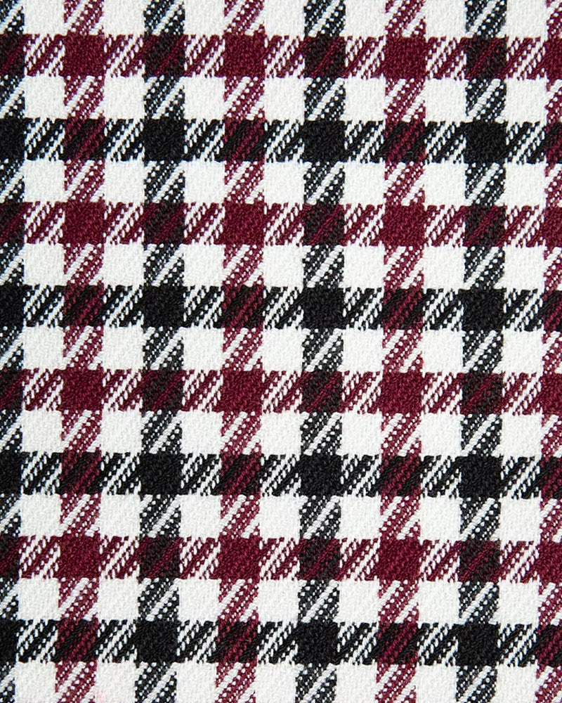Vintage Burgundy Black Houndstooth Straight©\Leg Trousers
