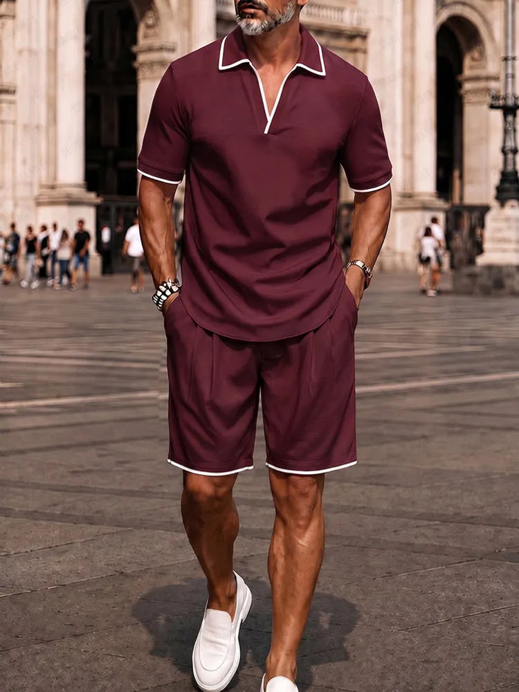 Smart Casual Contrast Tipping 2-Piece Set