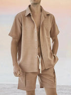 Leisure Texture 2-Piece Shirt Set