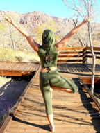 Hooded Wrap Vest: Hoodie Sleeveless Crop Wrap Top