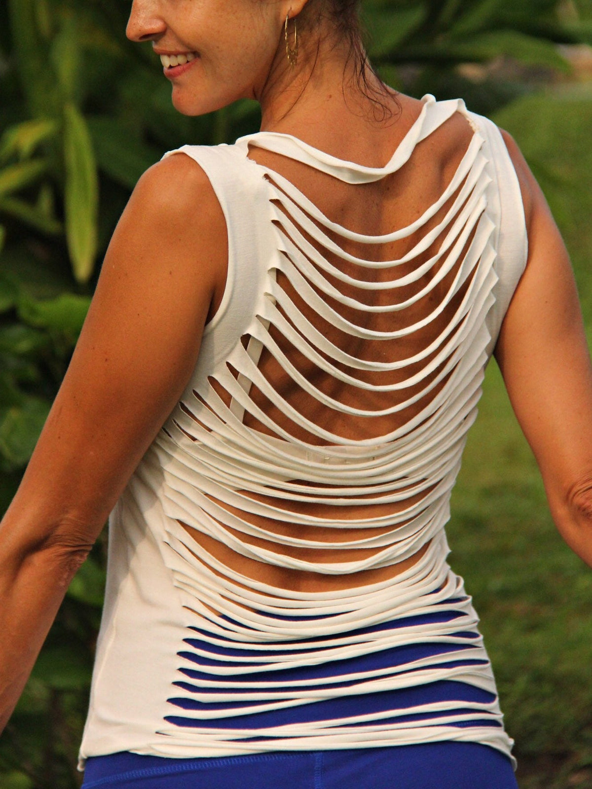 Tattered Tank Top - Shredded Sexy Open Back - Cut Out Top