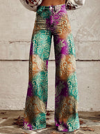 Women's Vintage Print Casual Wide Leg Pants