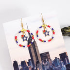 Independence Day Beaded Star Earrings