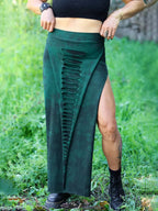 Tie-Dye Cutout Slit Maxi Dress