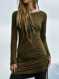 Adjustable Side-Drawstring Longline Tunic ¨C Raglan Sleeves