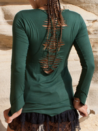 Cut-out top, pixie top, flared sleeves top, party top, bohemian sweatshirt, shirt with cut
