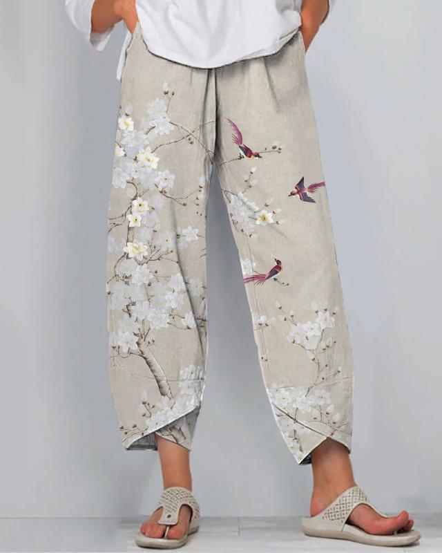 Floral Print Loose Casual Pants
