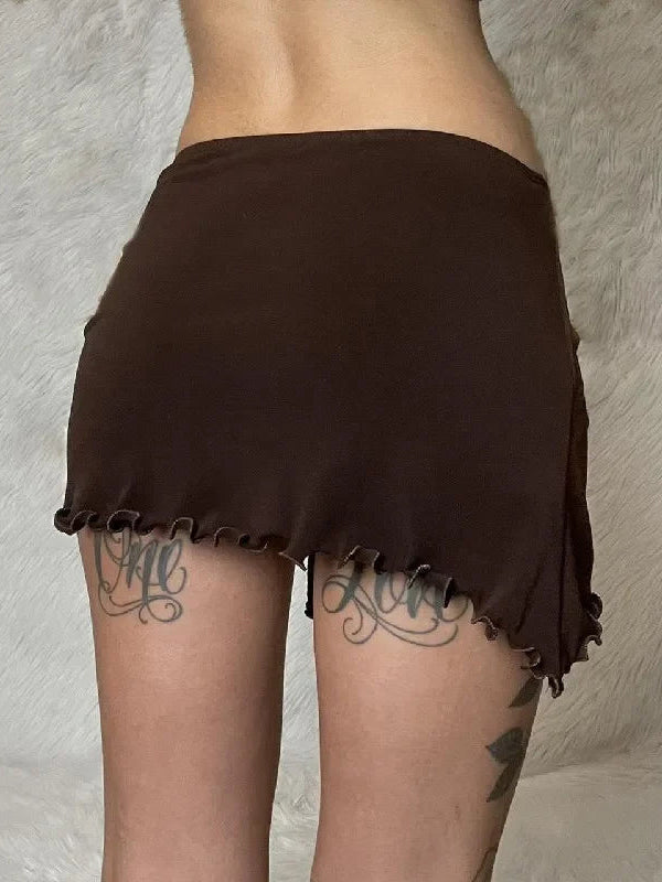 Irregular Drawstring Bandage Skirt