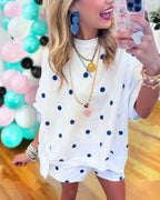 Stylish Polka-Dot Shorts Set