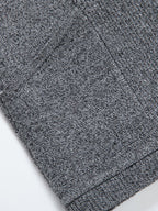 Solid Ribbed Knit Open Front Cardigan