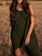 Sleeveless Boho Tunic With Lace Back ¨C Flowy Summer Tunic Dress