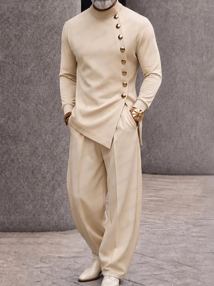 Modern Tailoring Refined Button Design Matching Set