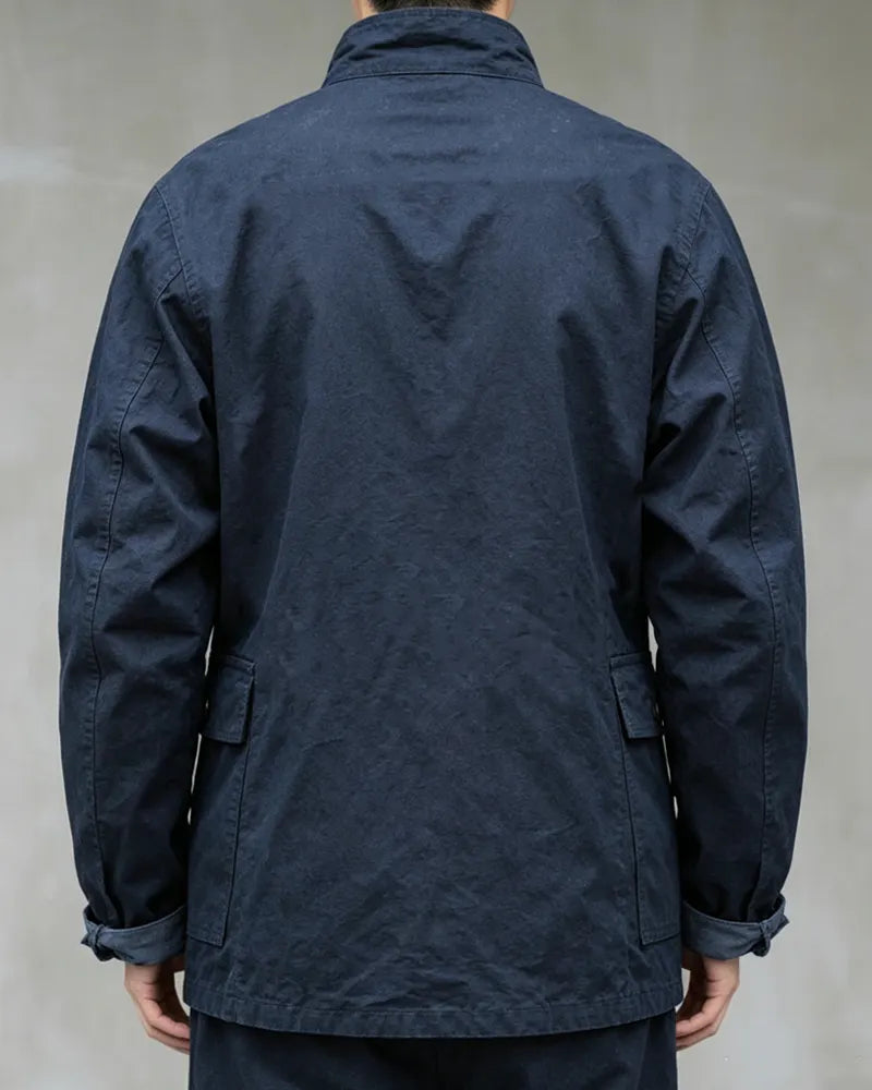 Vintage Deep©\Indigo©\Navy Washed Cotton Blend Stand Collar Jacket