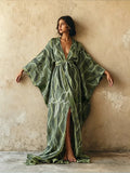 Women's Bohemian-Print Cotton-Linen Vacation Robe