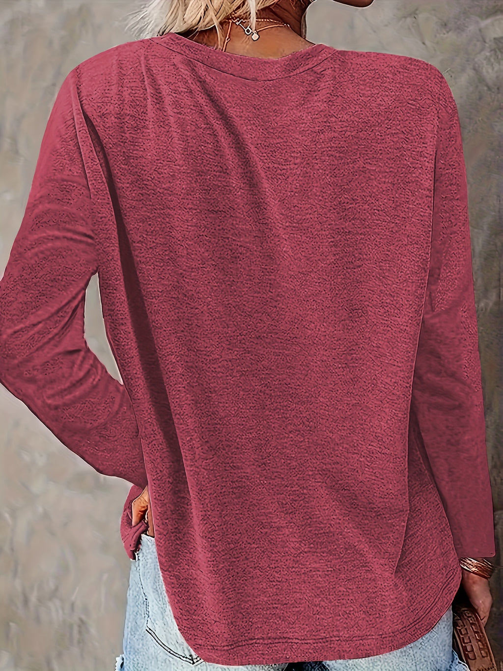 Strawberry Print Crew Neck T-shirt, Casual Long Sleeve Top For Spring & Fall, Women's Clothing