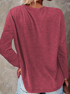 Strawberry Print Crew Neck T-shirt, Casual Long Sleeve Top For Spring & Fall, Women's Clothing