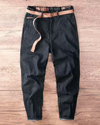 Vintage Deep©\Indigo Denim Stripe Tapered Trousers