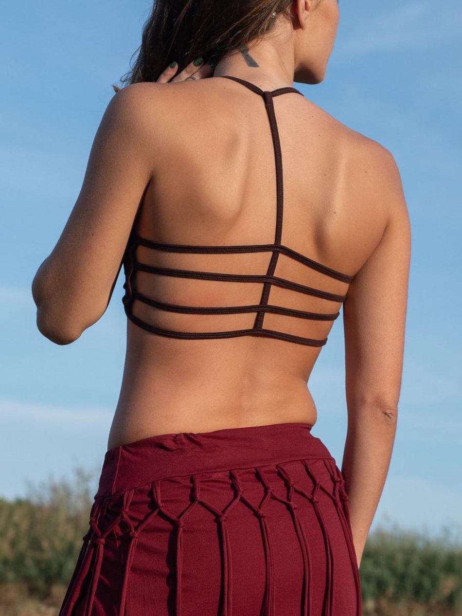 Strappy Crop Top: Boho Festival Strapless Top