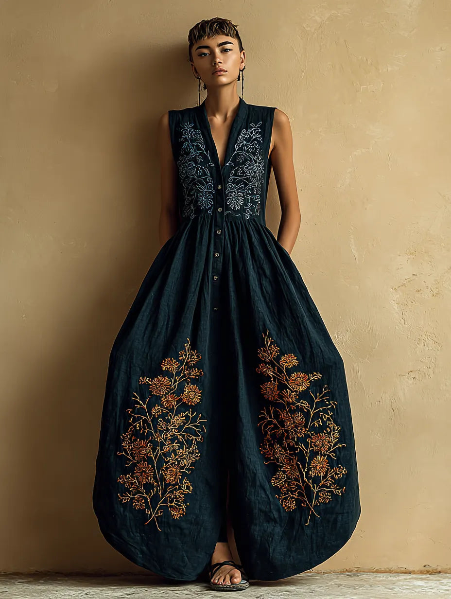 Women's Casual Simple Holiday Print Sleeveless Dress