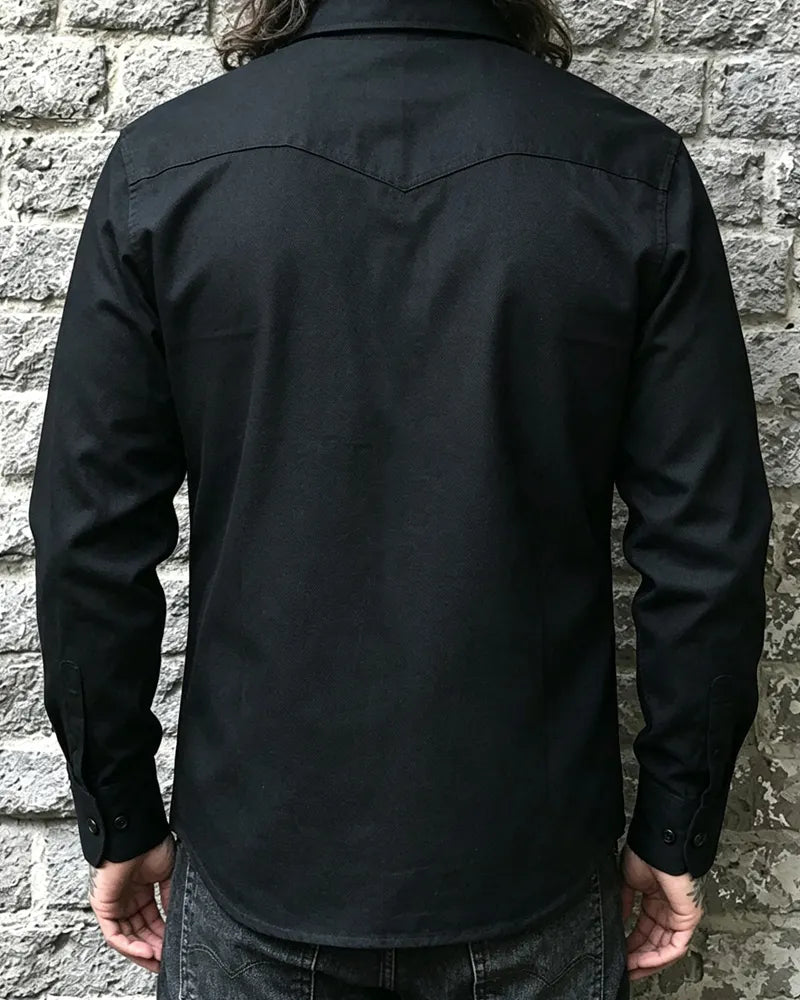 Vintage Vintage Black Western Dual Chest Pocket Cargo Shirt