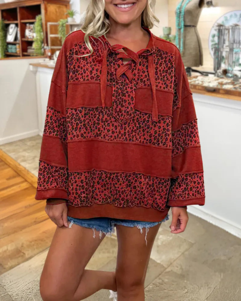 Chic Leopard Layered Pullover
